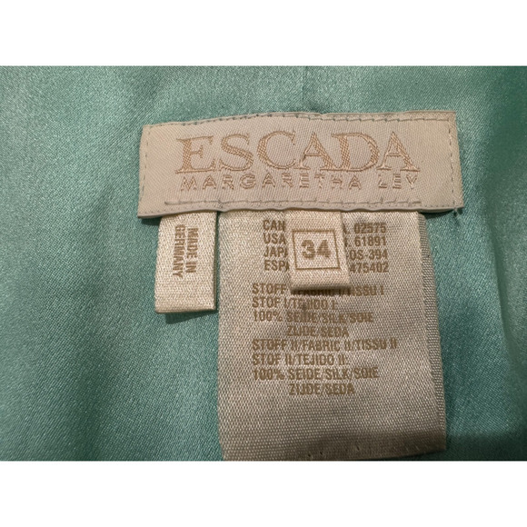 Vintage 80s Escada Womens Vest Silk Size 34 Elephant Print Margaretha Blue Black - Picture 7 of 13